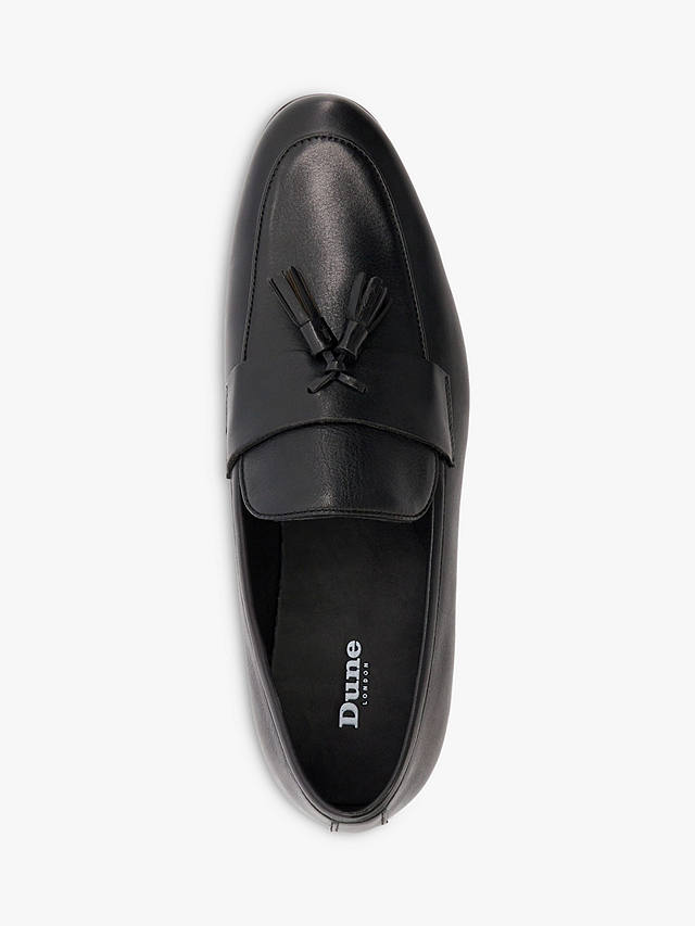 Dune Saxxton Tassle Loafers, Black-leather