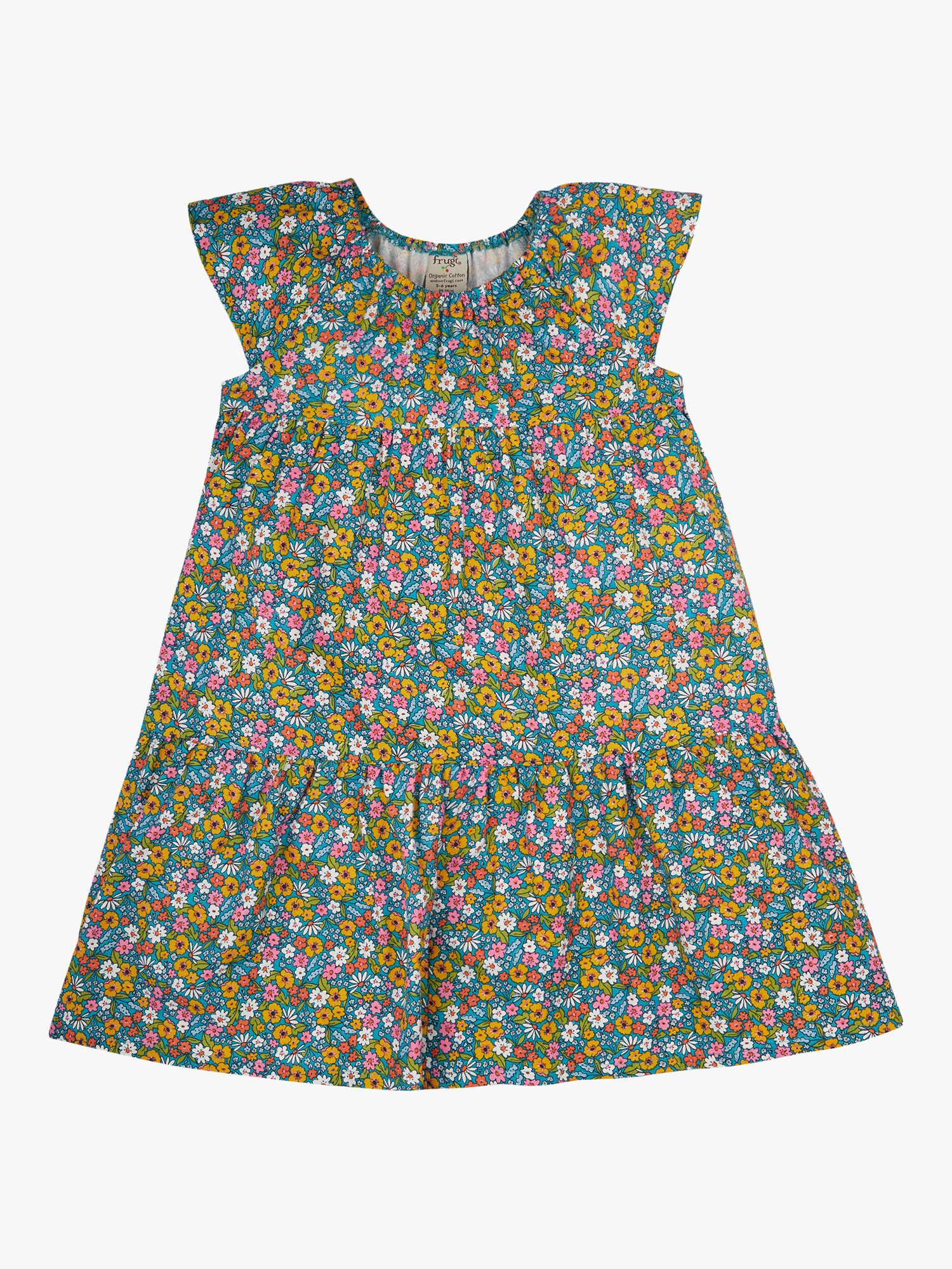 Frugi Kids' Violet Floral Print Dress, Multi, 18-24 months