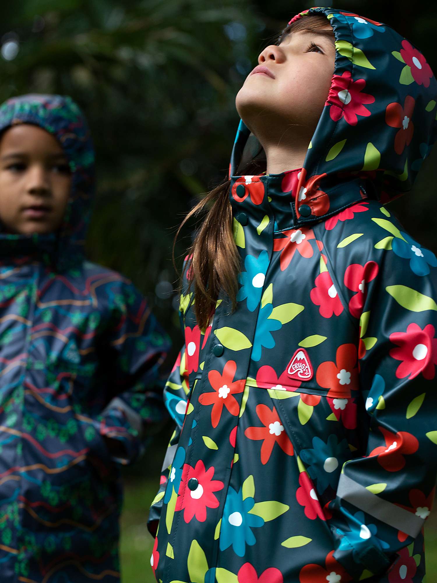 Buy Frugi Kids' Rainy Days Floral Print Waterproof Hooded Coat, Autumn Bloom Online at johnlewis.com