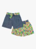 Frugi Kids' Rosalie Reversible Shorts, Allotment/Chambray