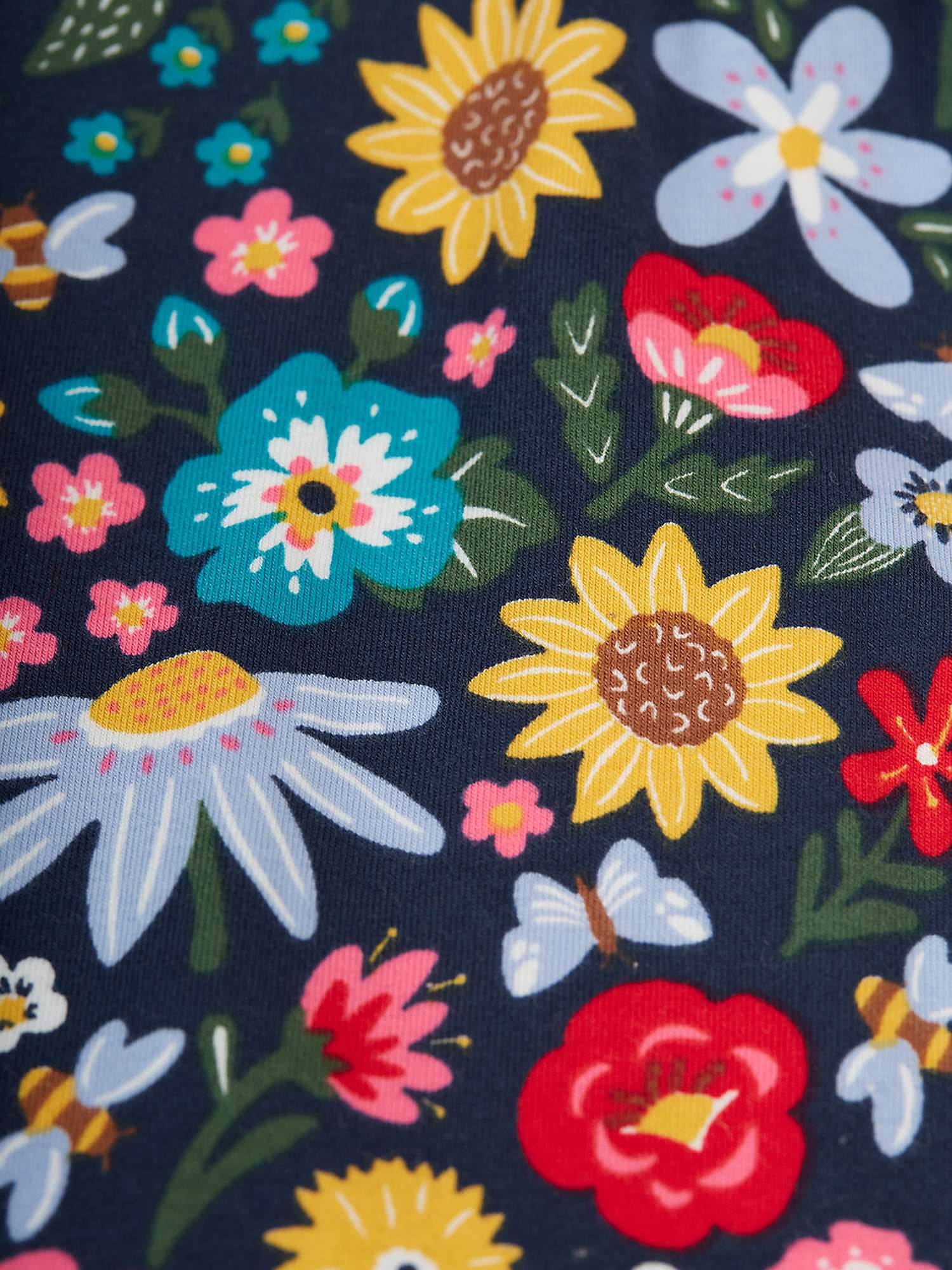 Buy Frugi Kids' Spring Floral Print Organic Cotton Blend Skort, Indigo Pollinators Online at johnlewis.com