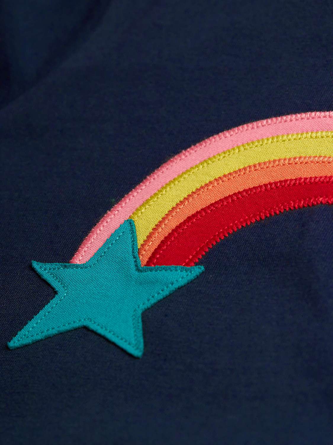 Buy Frugi Kids' Lizzie Organic Cotton Rainbow Applique Top, Indigo Online at johnlewis.com
