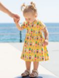 Frugi Baby Dara Organic Cotton Blend Body Print Dress, Rainbow Sprinkles