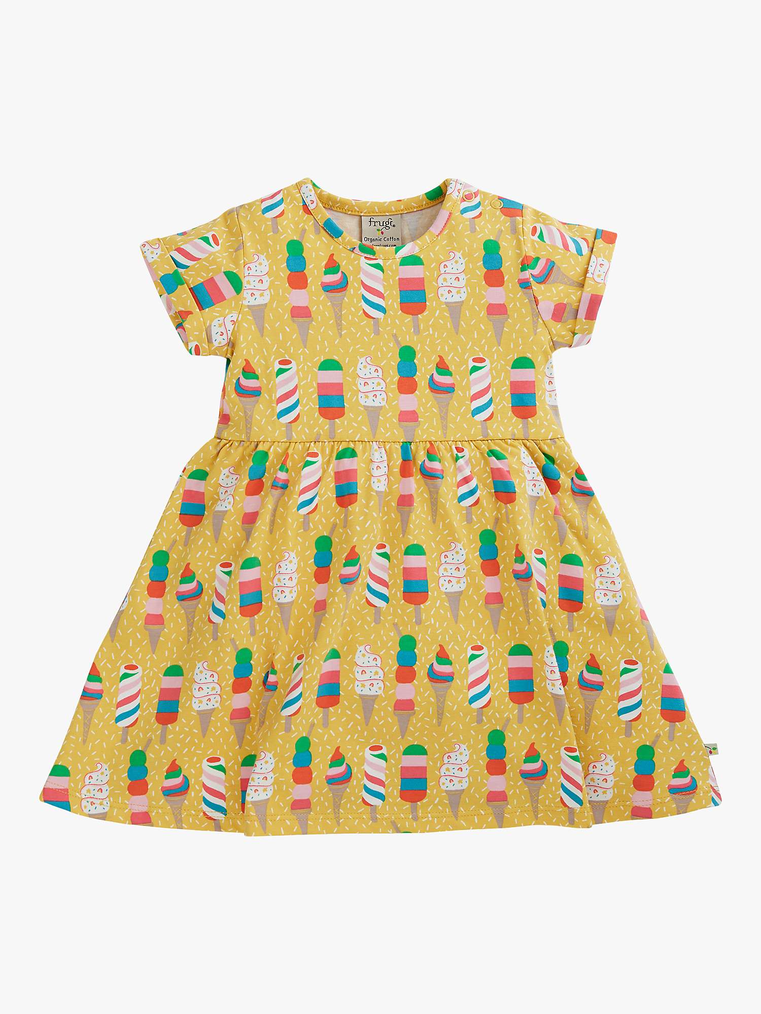 Buy Frugi Baby Dara Organic Cotton Blend Body Print Dress, Rainbow Sprinkles Online at johnlewis.com