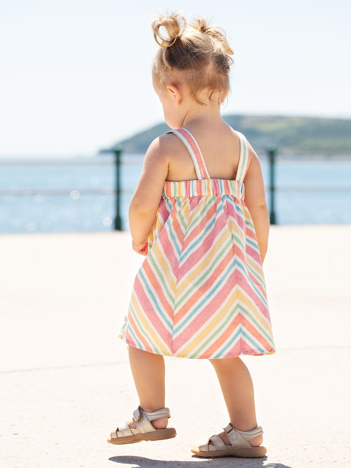 Frugi Baby Jess Organic Cotton Beach Party Stripe Dress, Multi, 12-18 months