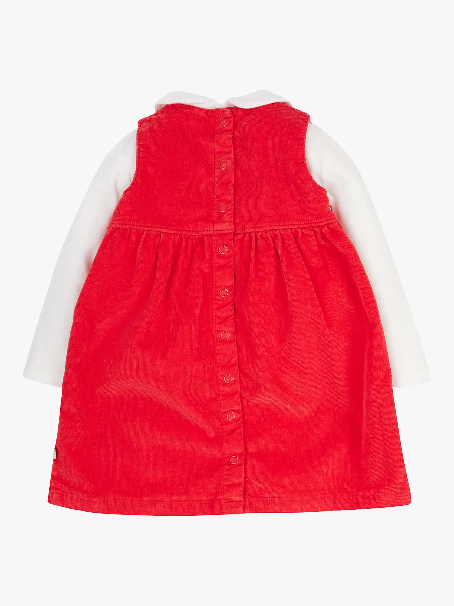 Buy Frugi Baby Macie Mouse Applique Organic Cotton Blend Cord Dress & Top Set, Soft White/True Red Online at johnlewis.com