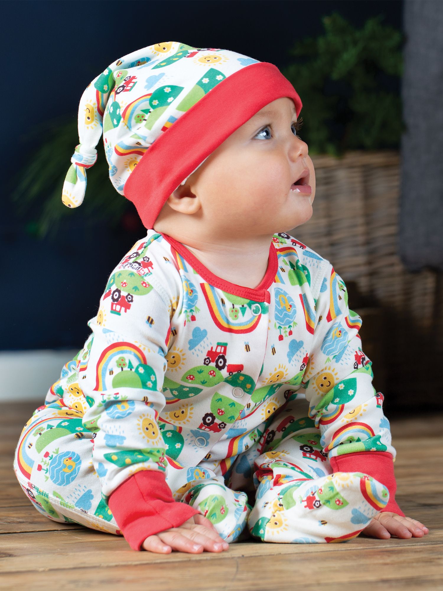 Buy Frugi Baby Happy Days Organic Cotton Sleepsuit, Bodysuit & Hat Gift Set, Multi Online at johnlewis.com