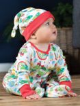 Frugi Baby Happy Days Organic Cotton Sleepsuit, Bodysuit & Hat Gift Set, Multi