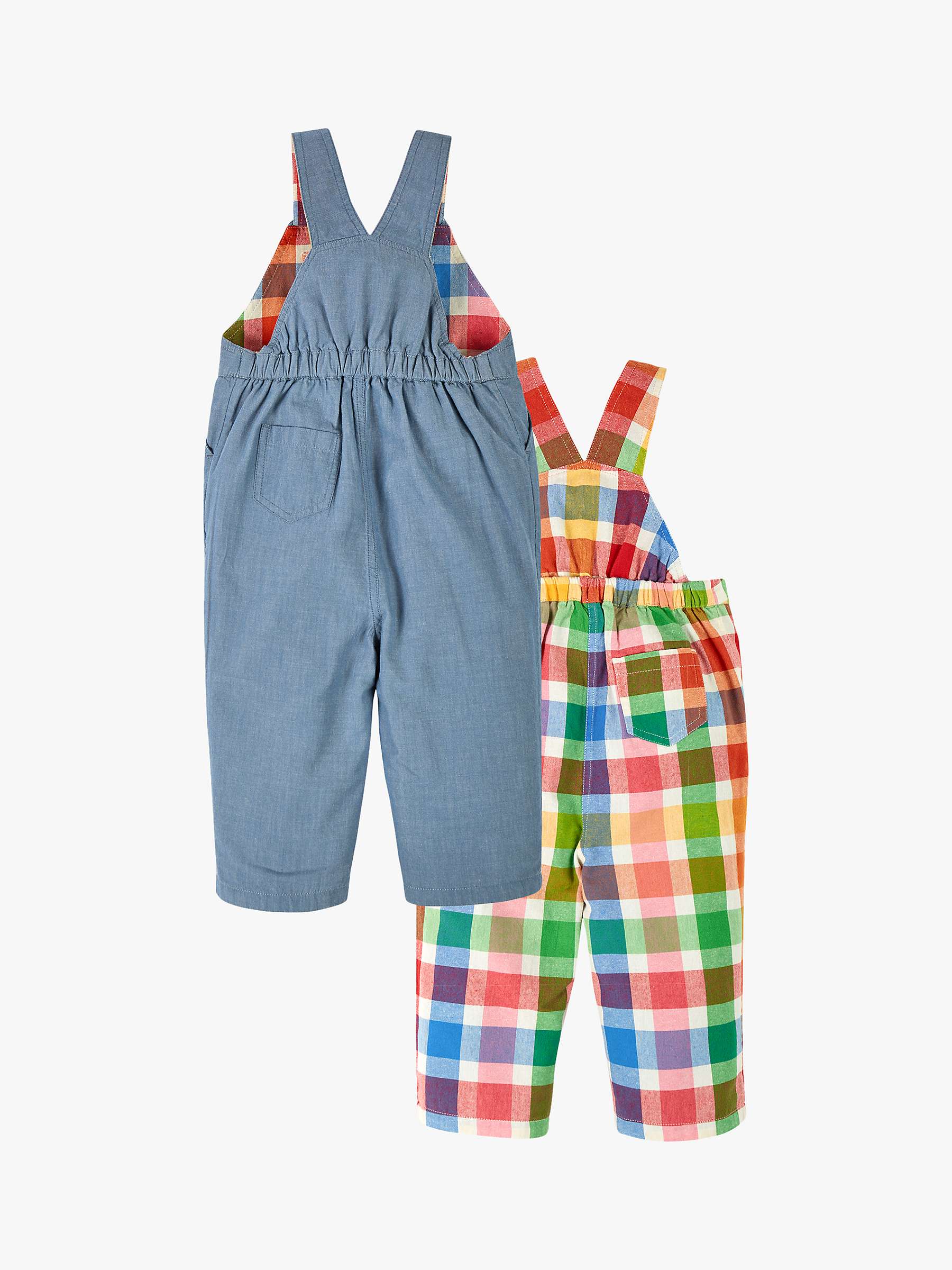 Buy Frugi Baby Rio Reversible Dungarees, Rainbow/Chambray Online at johnlewis.com