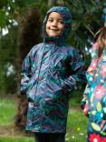 Frugi Kids' Rainy Days Waterproof Coat, Rosehip/Rabbit