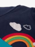 Frugi Baby Switch Penryn Organic Cotton Panel T-Shirt, Rainbow/Whale Blue, Rainbow/Whale