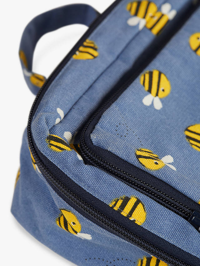 Frugi Kids' Buzzy Bee Organic Cotton Wash Bag, Blue/Multi