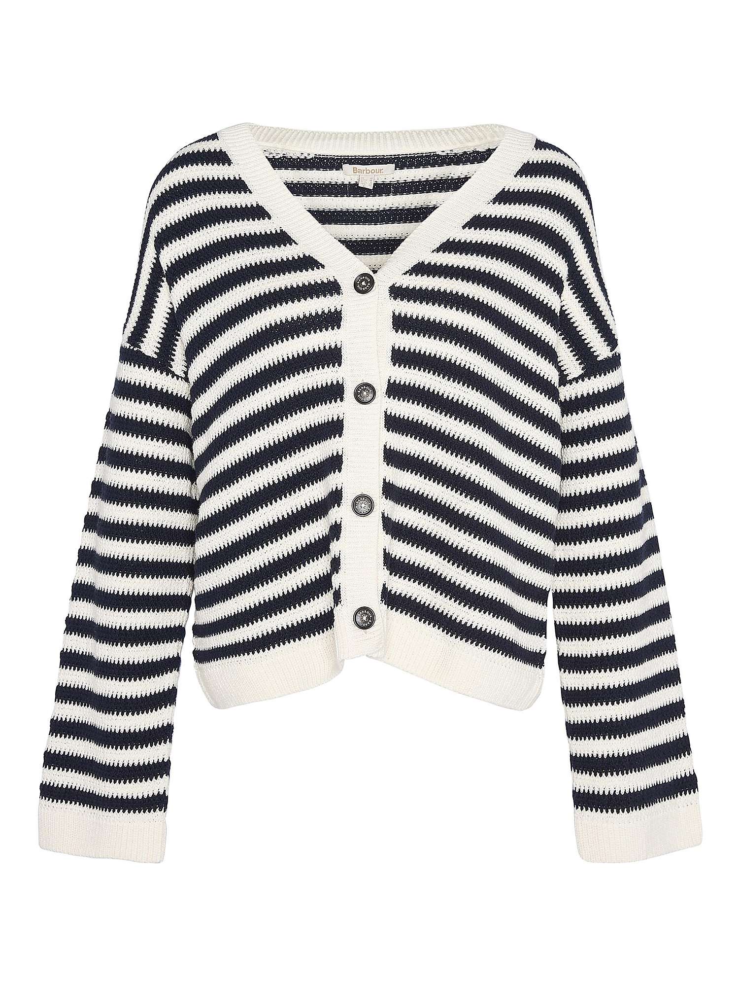 Buy Barbour Sandgate Stripe Cotton Cardigan, Navy/White Online at johnlewis.com