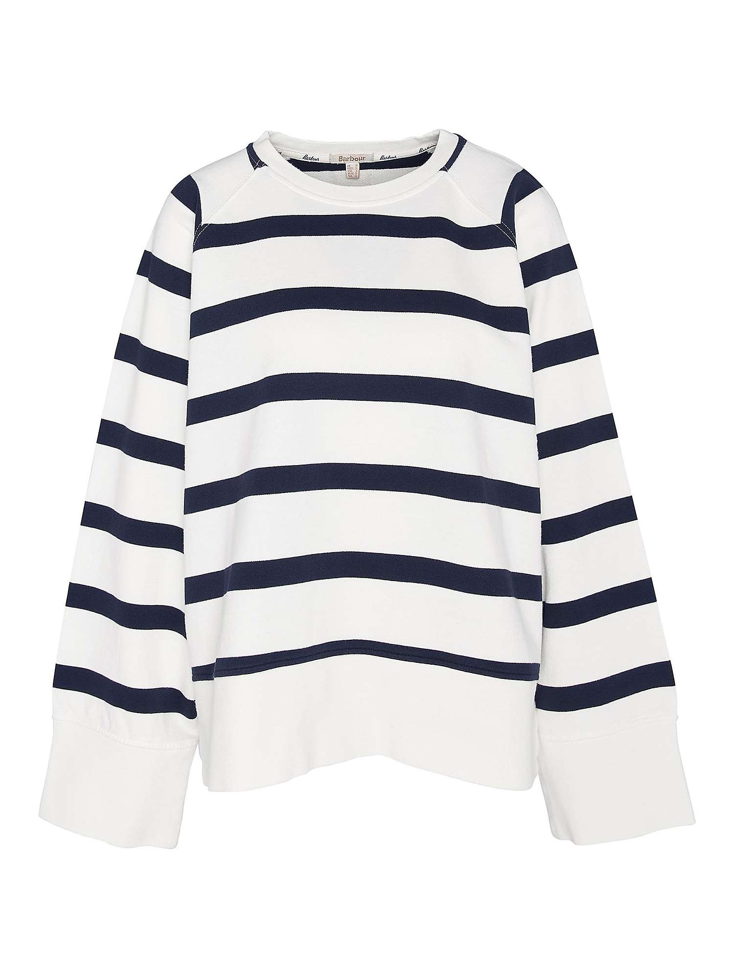 Buy Barbour Longfield Stripe Sweatshirt, Cloud/Navy Online at johnlewis.com