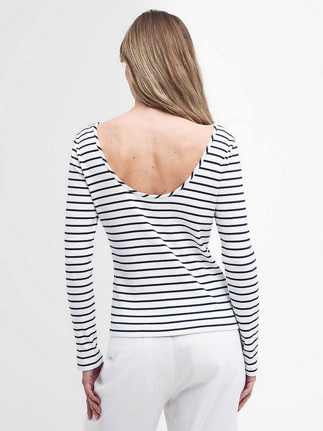Barbour Langton Stripe Long Sleeve T-Shirt, Cloud/Multi