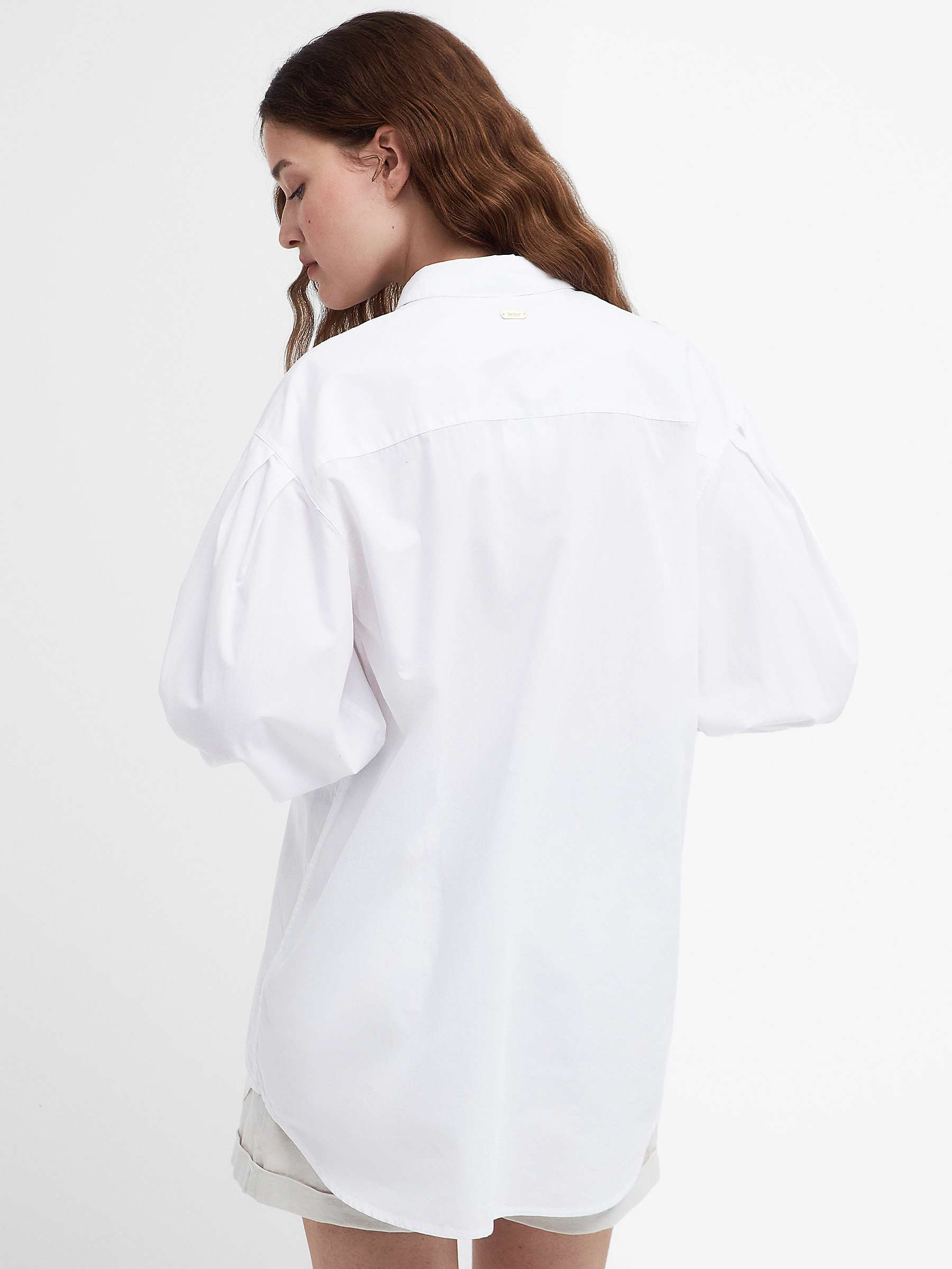 Buy Barbour Catherine Oversized Cotton Shirt, White Online at johnlewis.com