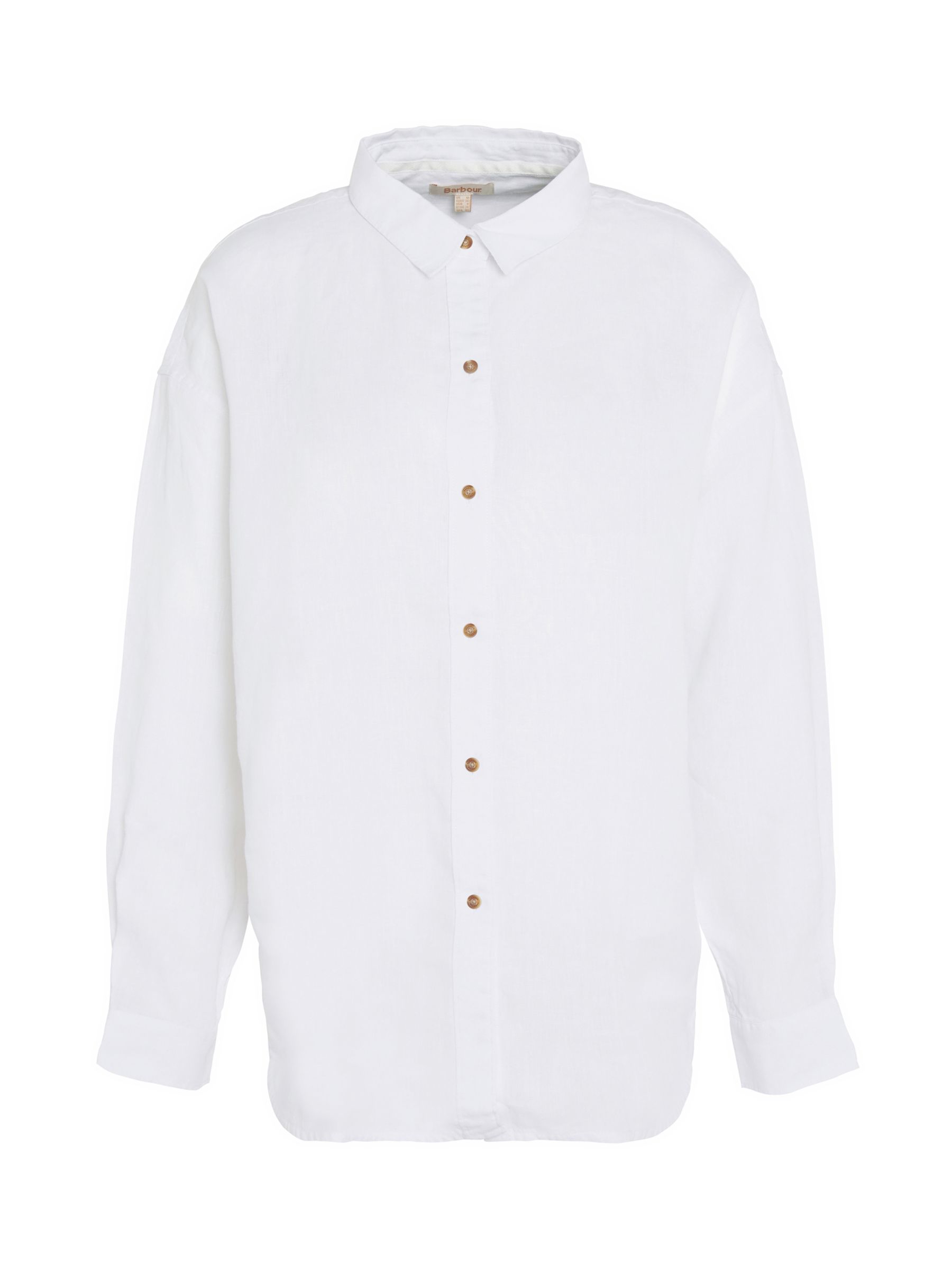 Barbour Hampton Linen Shirt, White at John Lewis & Partners