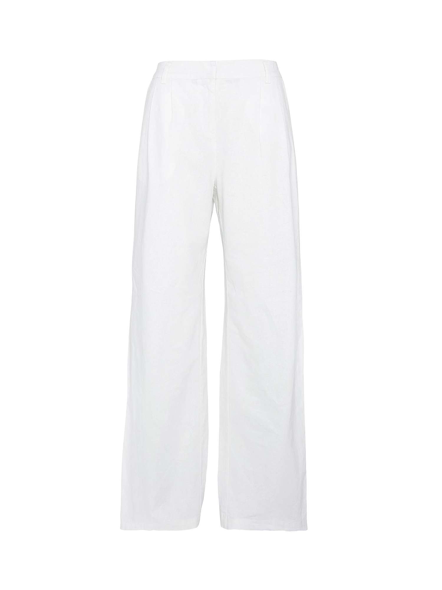 Buy Barbour Somerland Linen Blend Wide Leg Trousers, White Online at johnlewis.com