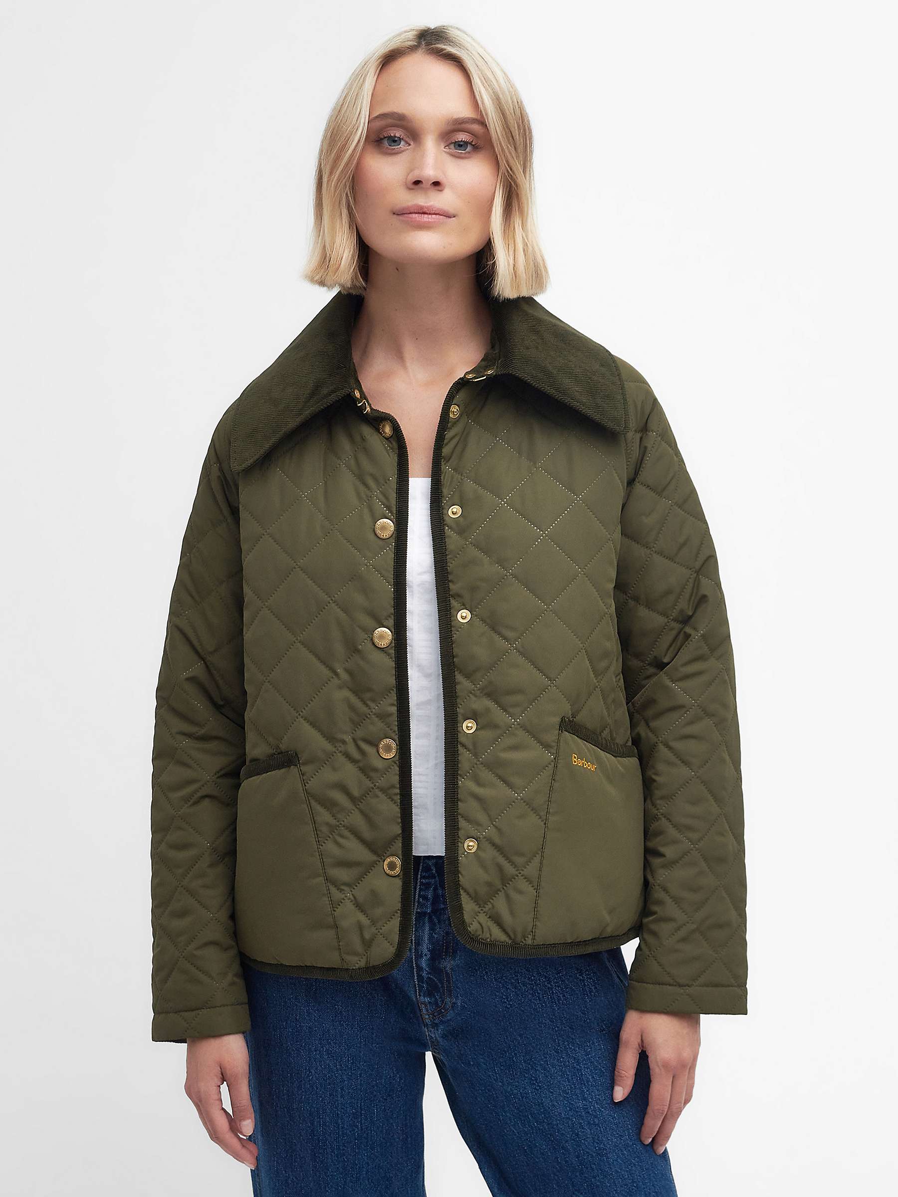 Buy Barbour Gosford Quilted Jacket, Army Green Online at johnlewis.com