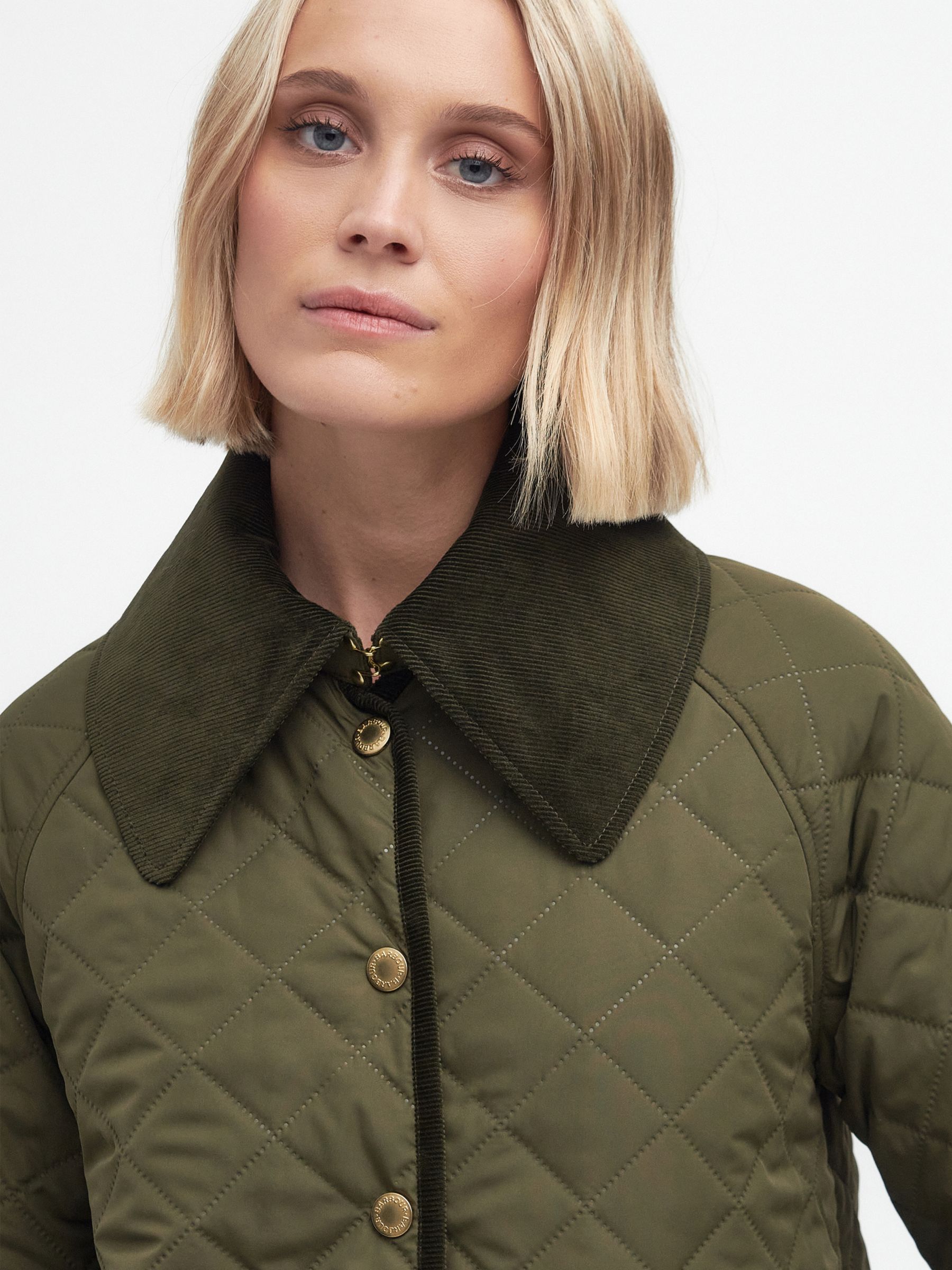 Barbour Gosford Quilted Jacket, Army Green at John Lewis & Partners