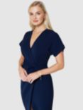 Closet London Drape Twist Pencil Dress, Navy