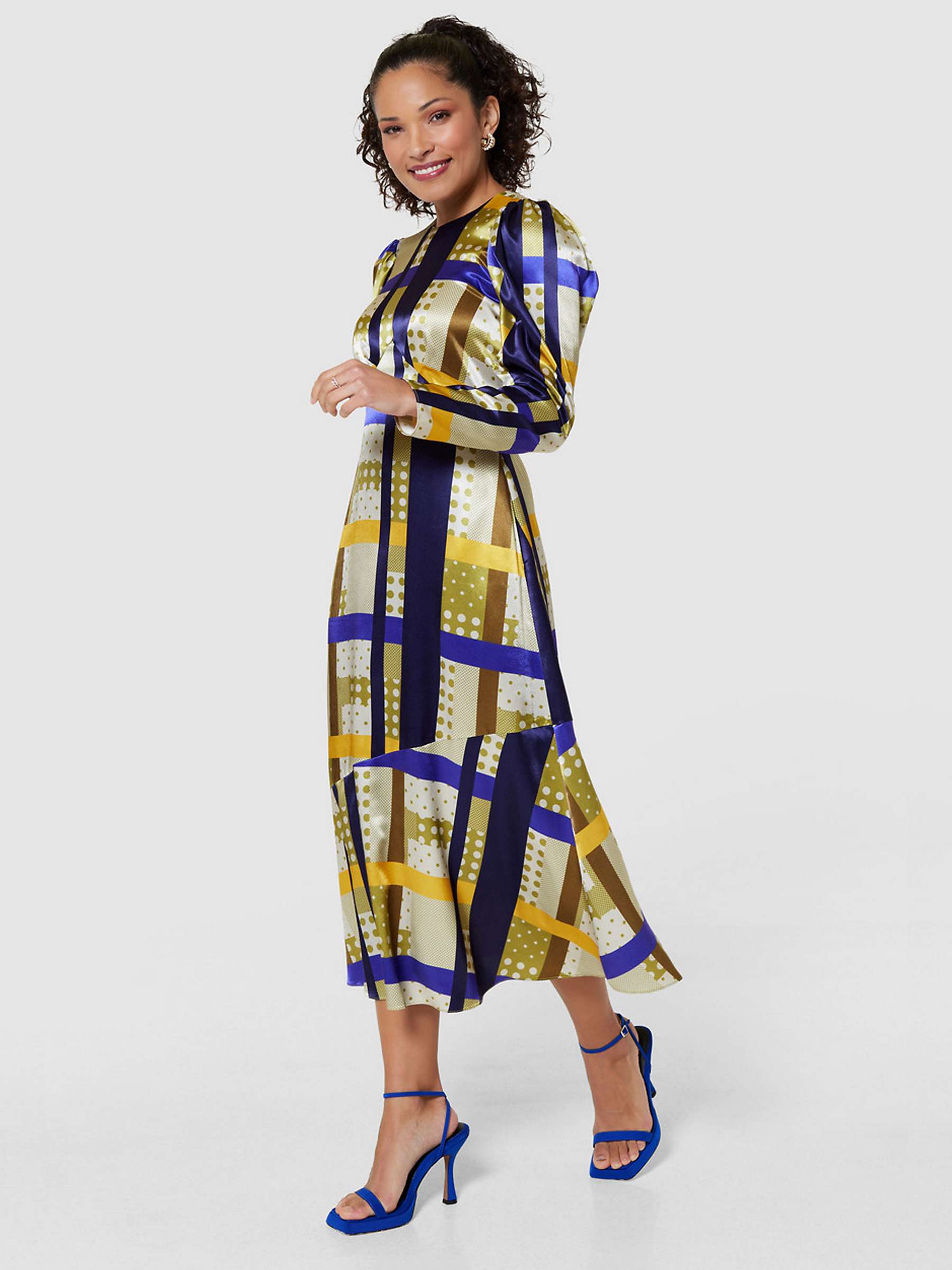Buy Closet London Check Asymmetric Hem Midi Dress, Multi Online at johnlewis.com