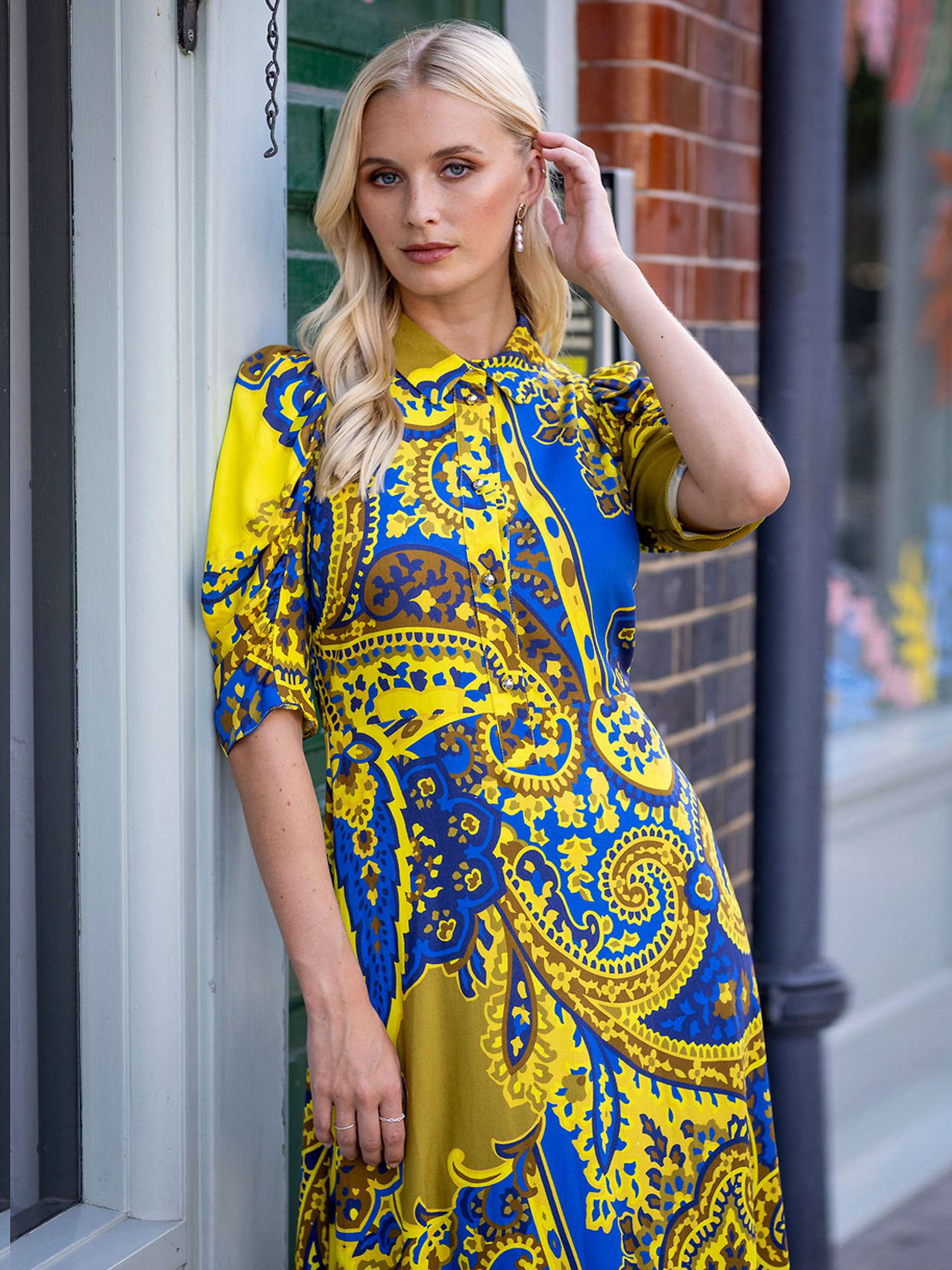 Buy Closet London Paisley Midi Dress, Royal Blue Online at johnlewis.com