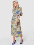 Closet London Tile Print Midi Dress, Yellow