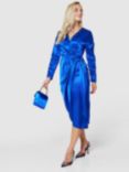 Closet London Satin Wrap Dress, Royal Blue