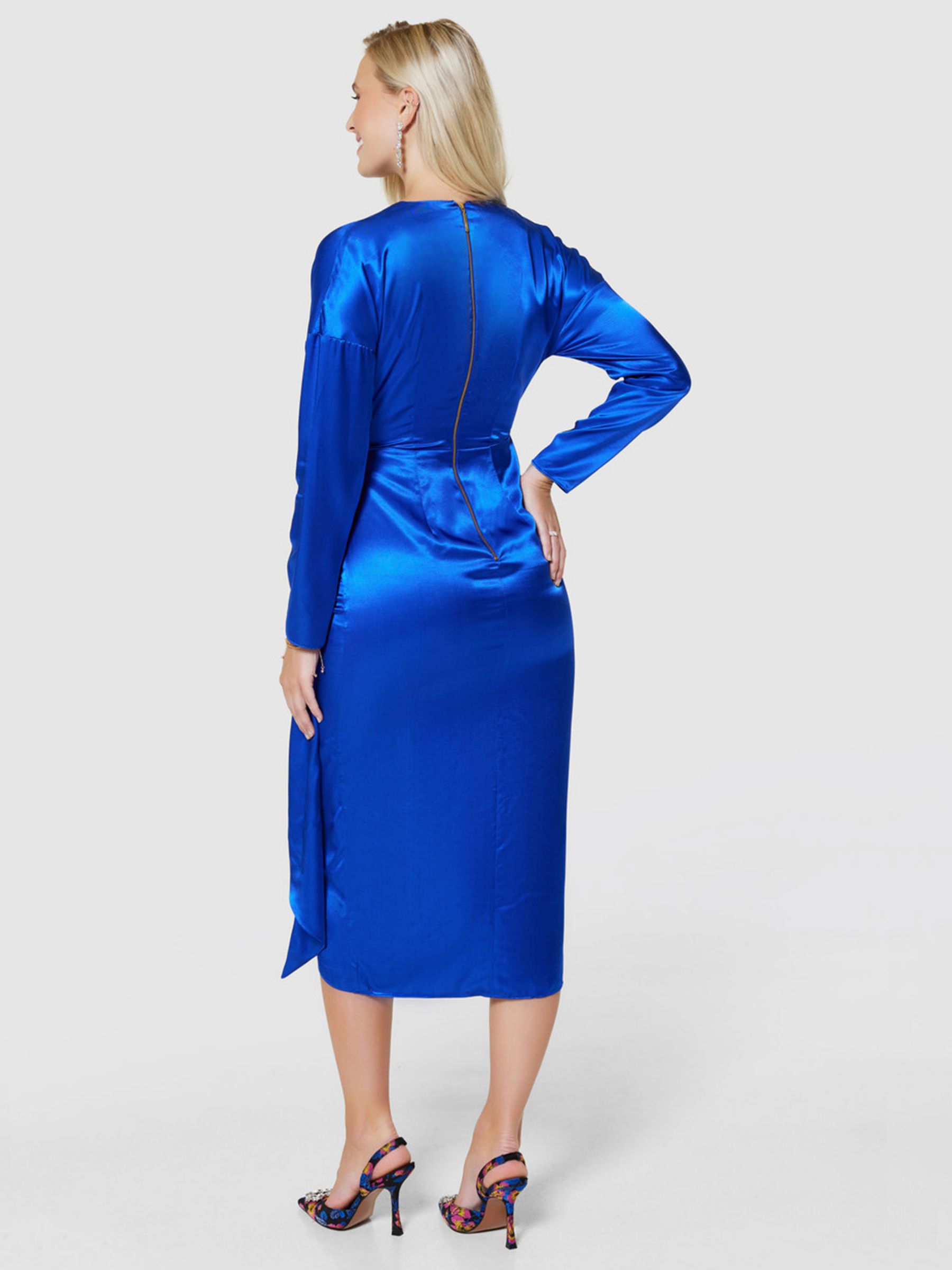 Closet London Satin Wrap Dress Royal Blue at John Lewis Partners