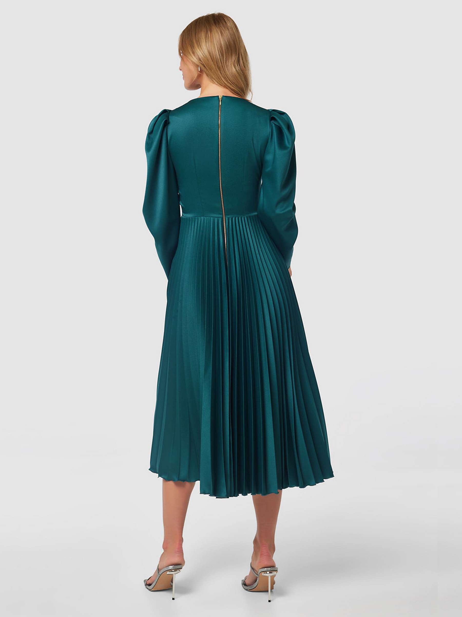 Buy Closet London Pleated Dress, Teal Online at johnlewis.com