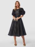 Closet London Crinkle Taffeta Dress, Black