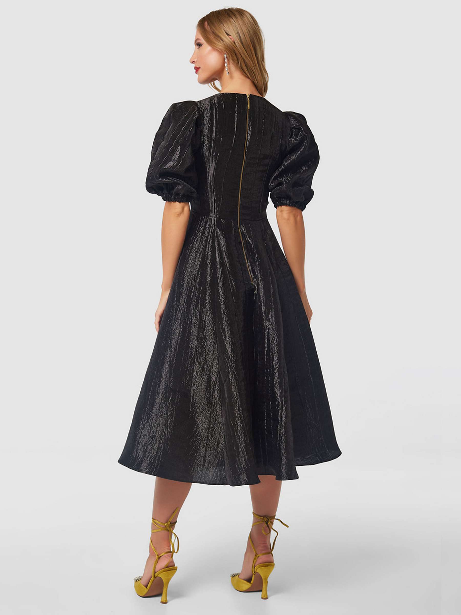 Buy Closet London Crinkle Taffeta Dress, Black Online at johnlewis.com