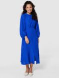 Closet London Dobby A-Line Midi Dress, Royal Blue