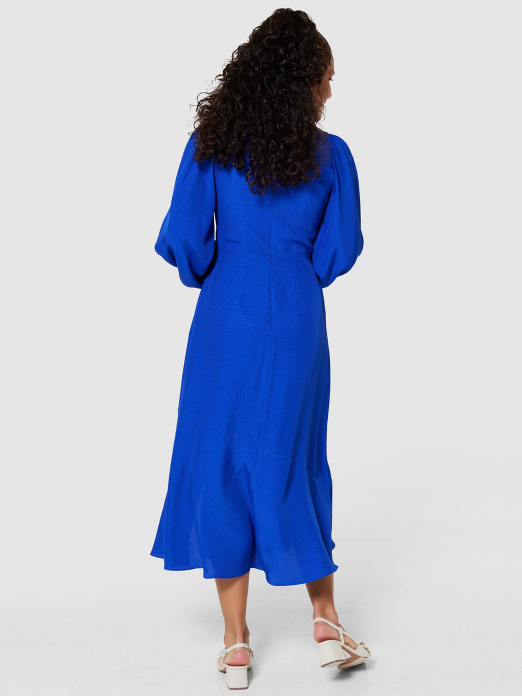 Closet London Dobby A-Line Midi Dress, Royal Blue at John Lewis & Partners