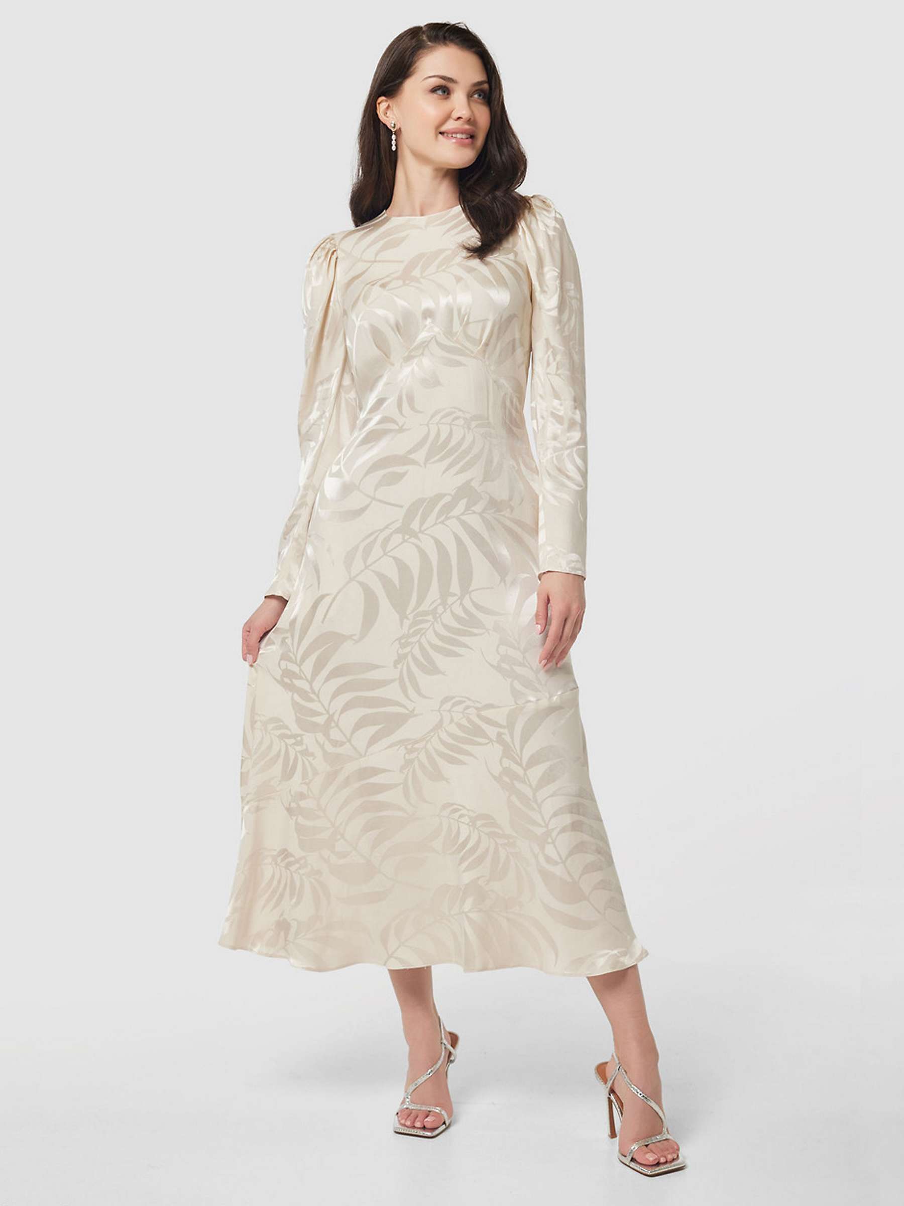 Buy Closet London Jacquard Midi Dress, Cream Online at johnlewis.com