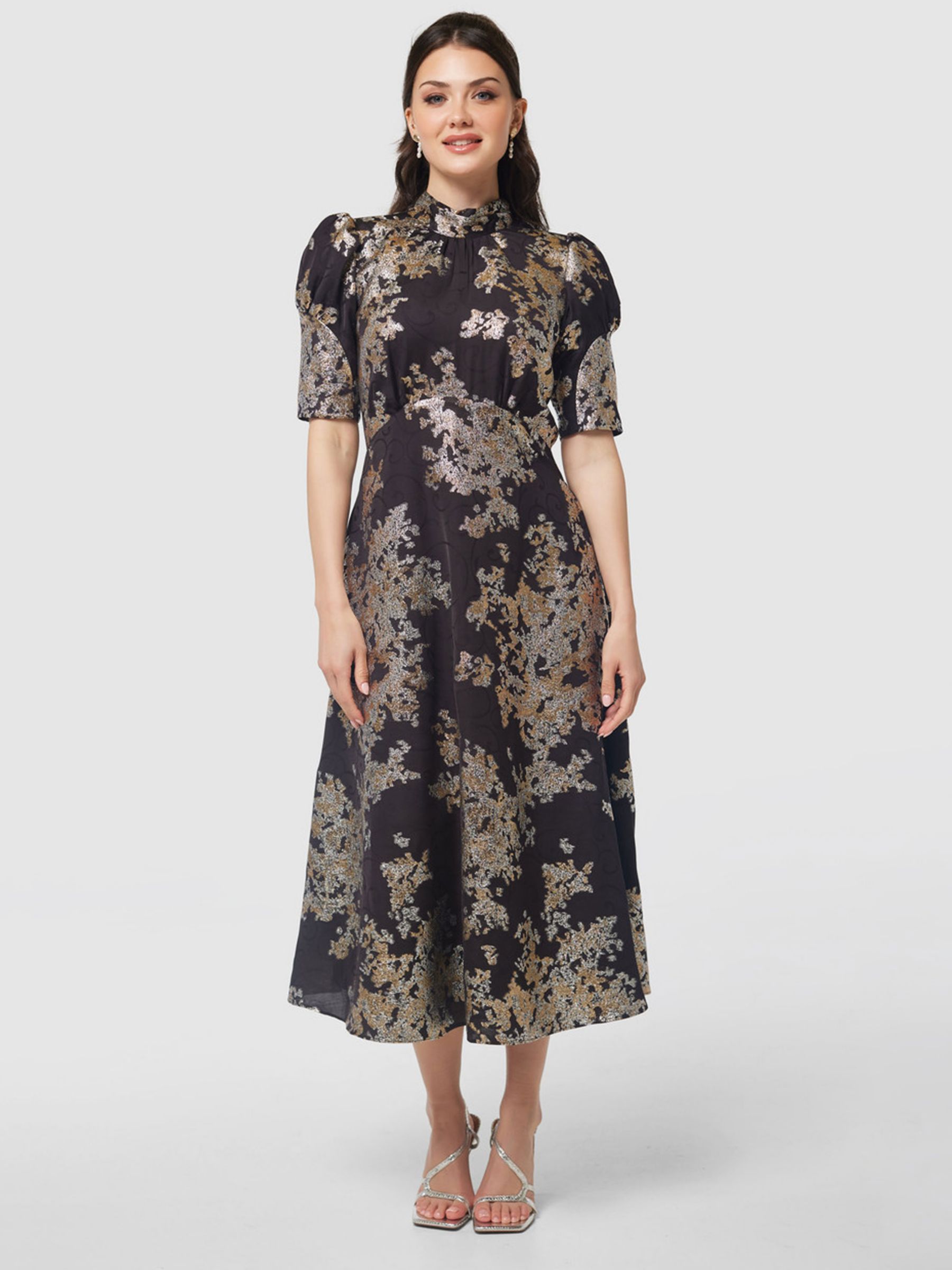 Buy Closet London Jacquard A-Line Dress, Black Online at johnlewis.com