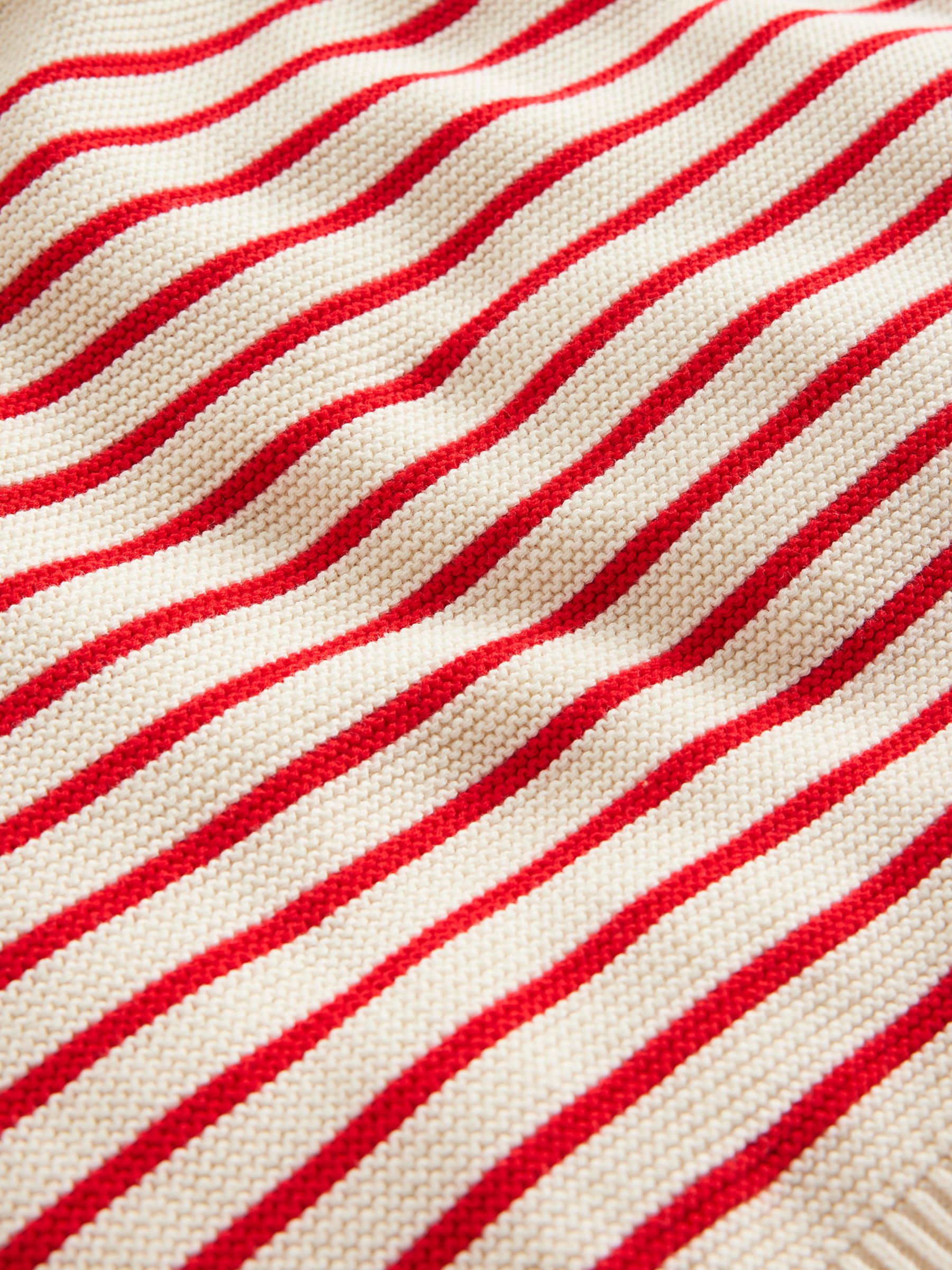 Buy Mini Boden Kids' Nautical Stripe Neck Button Detail Jumper, Ecru Marl/Red/Blue Online at johnlewis.com