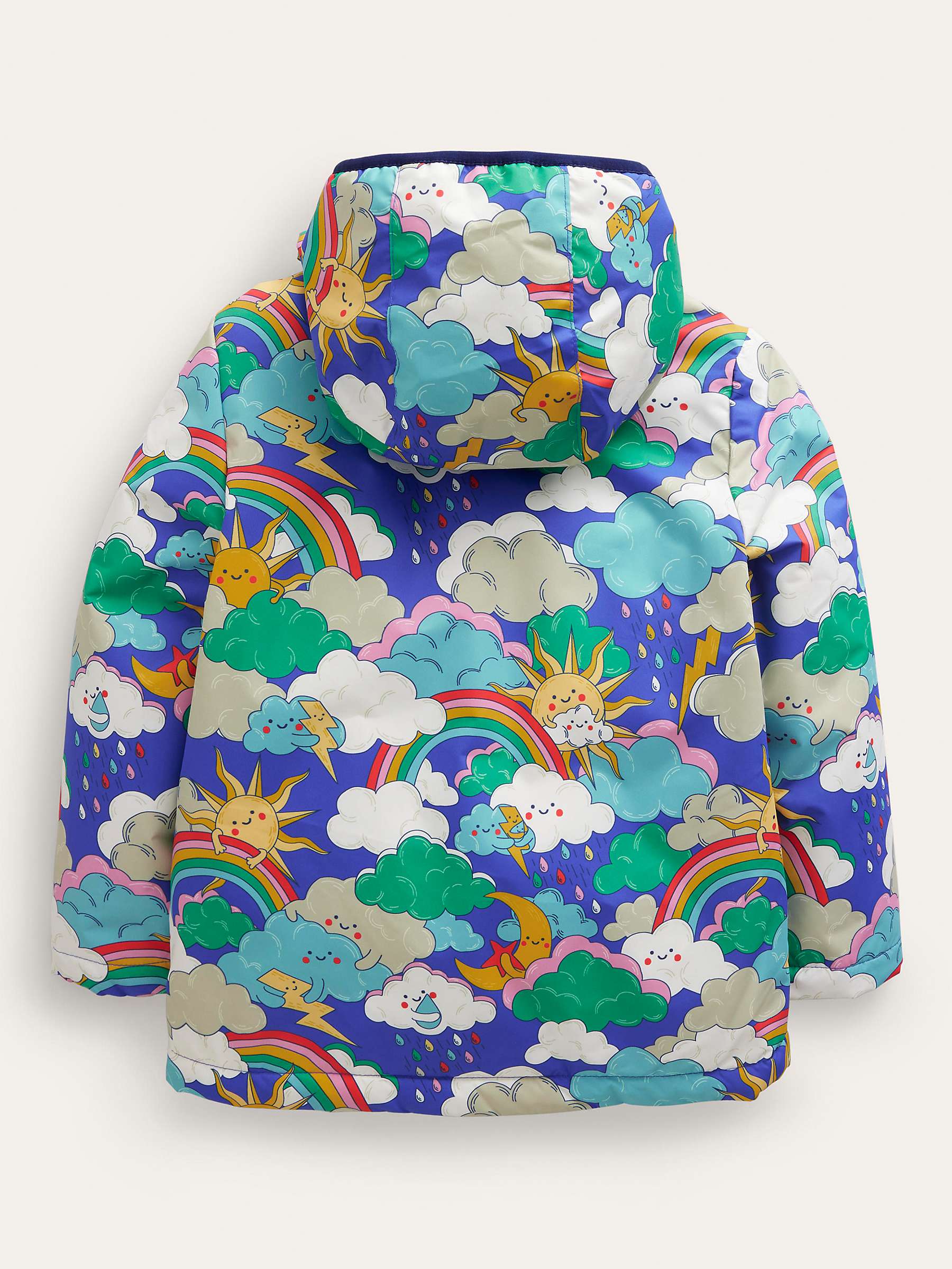 Buy Mini Boden Kids' Rainbow Weather Jersey Lined Anorak, Blue Heron/Multi Online at johnlewis.com