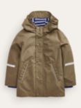 Mini Boden Kids' Fisherman's Waterproof Hooded Jacket, Classic Khaki, Classic Khaki