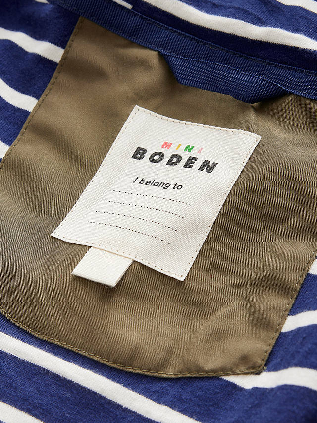 Mini Boden Kids' Fisherman's Waterproof Hooded Jacket, Classic Khaki