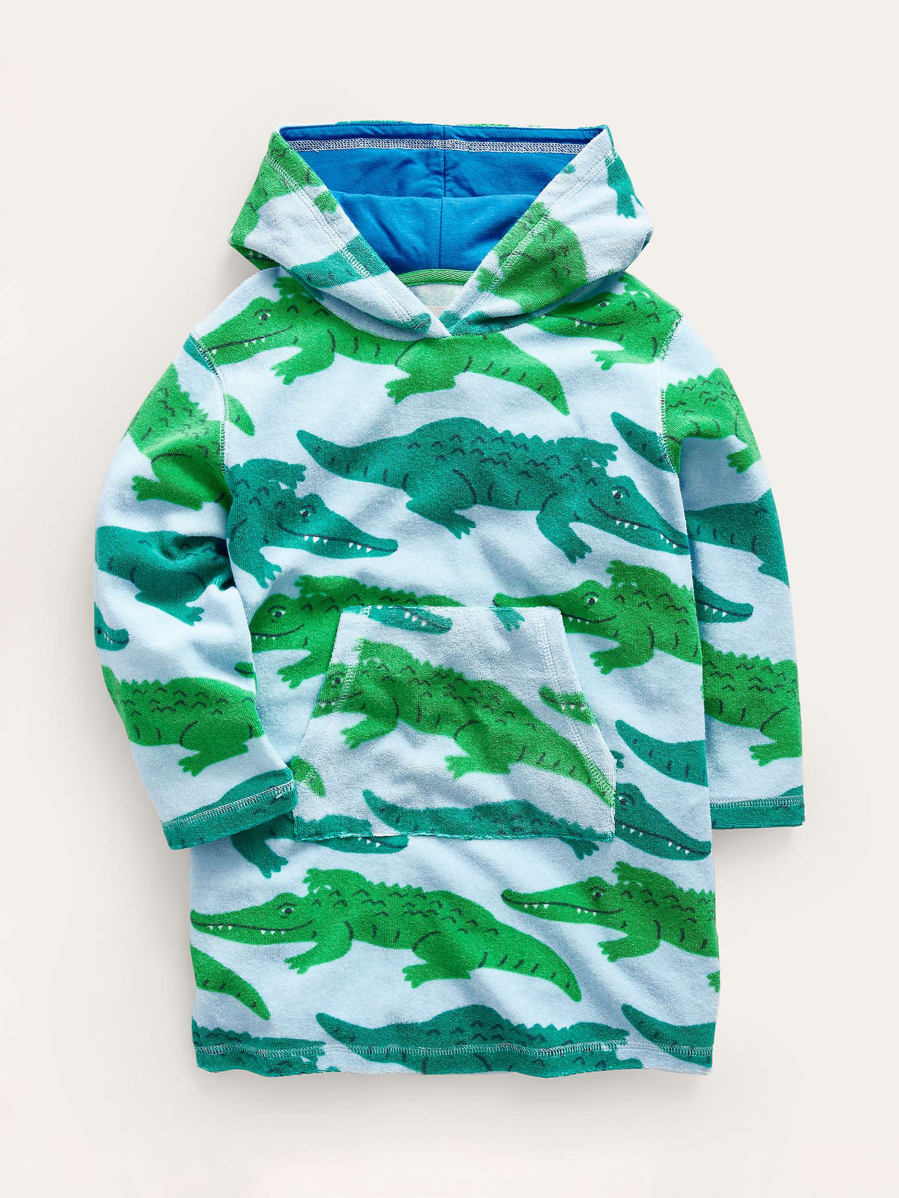 Buy Mini Boden Kids' Crocodile Towelling Throw-On Hooded Robe, Bright Green Online at johnlewis.com