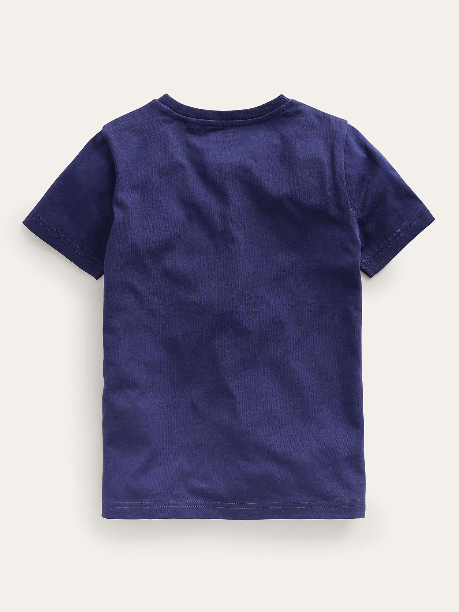Buy Mini Boden Kids' Small Superstitch Dinosaur T-Shirt, College Navy Online at johnlewis.com
