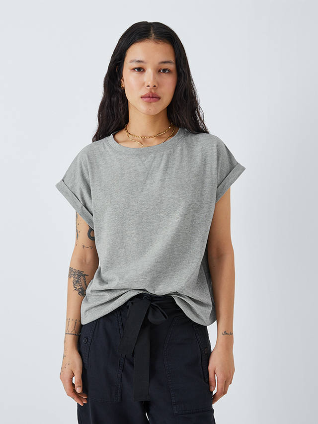 AND/OR Organic Cotton Tank T-Shirt, Grey Marl