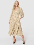 Closet London Polka Dot Panel Midi Dress, Light Brown