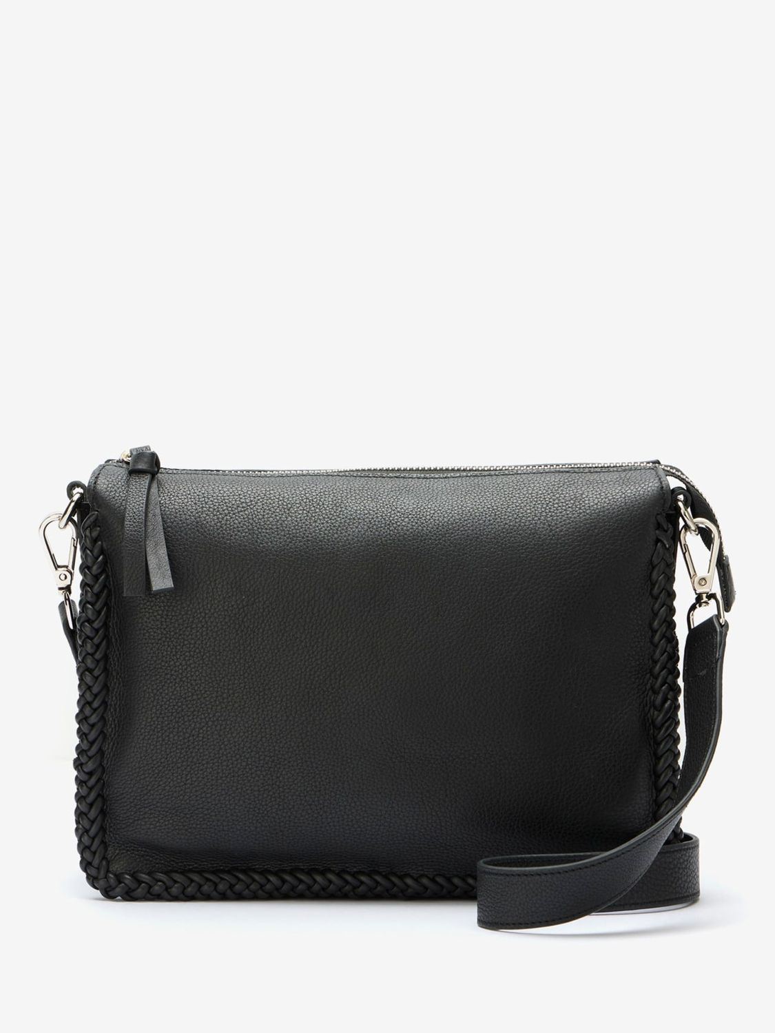 Mint Velvet Leather Cross Body Bag, Black