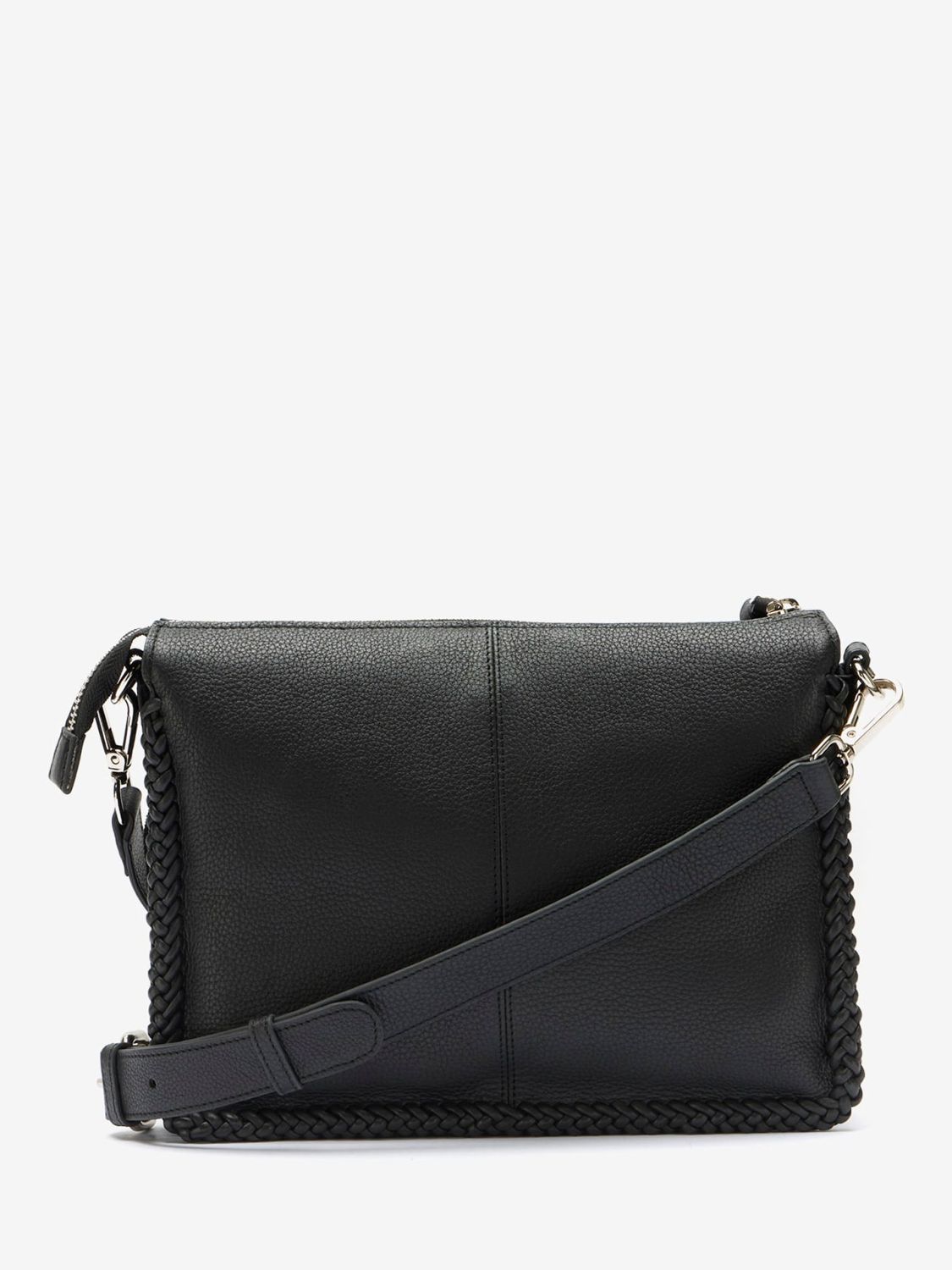 Mint Velvet Leather Cross Body Bag, Black at John Lewis & Partners