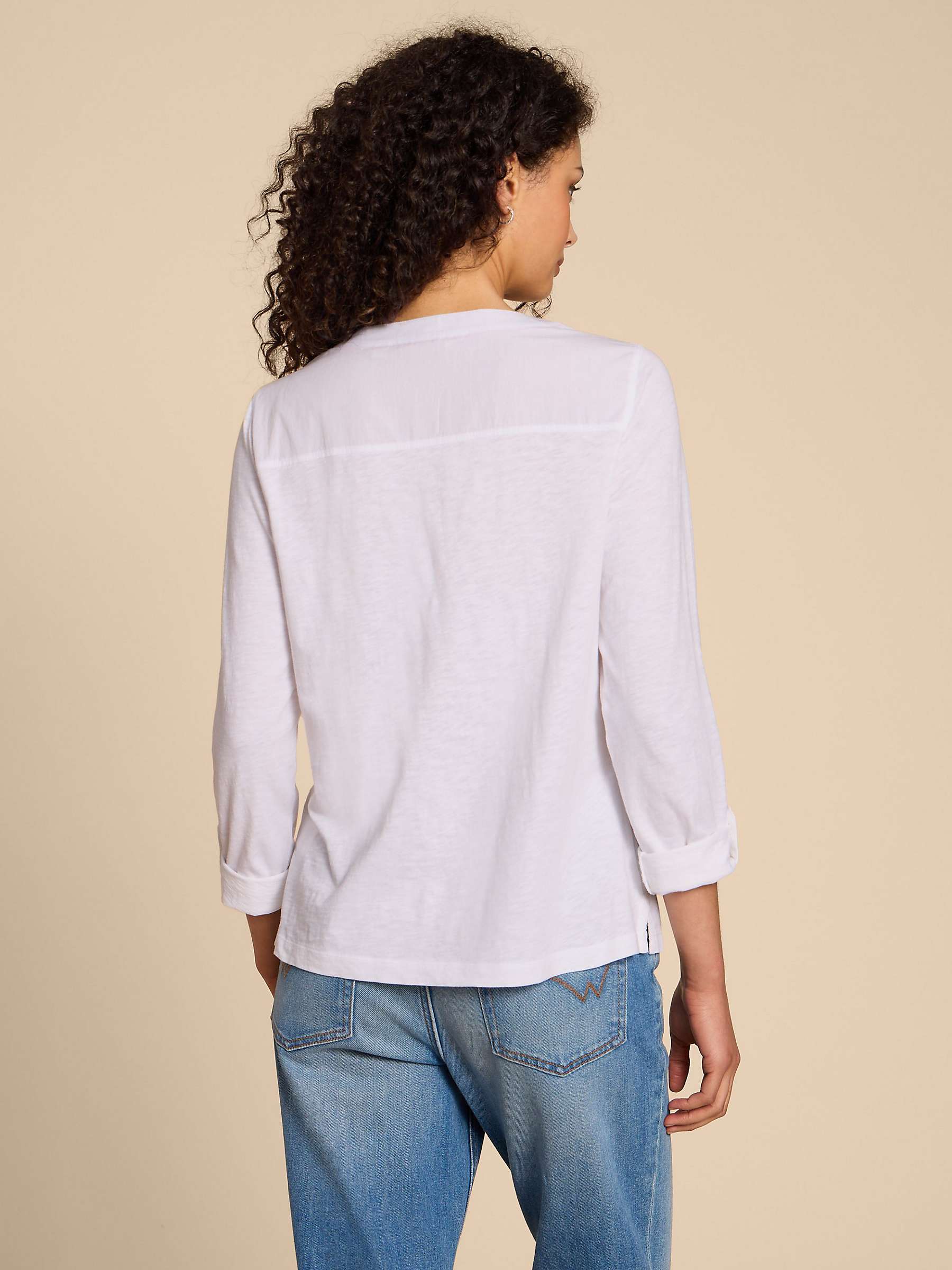 Buy White Stuff Macley Mix Cotton Shirt, Pale Ivory Online at johnlewis.com