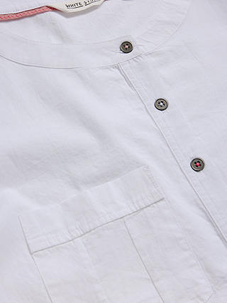 White Stuff Macley Mix Cotton Shirt, Pale Ivory