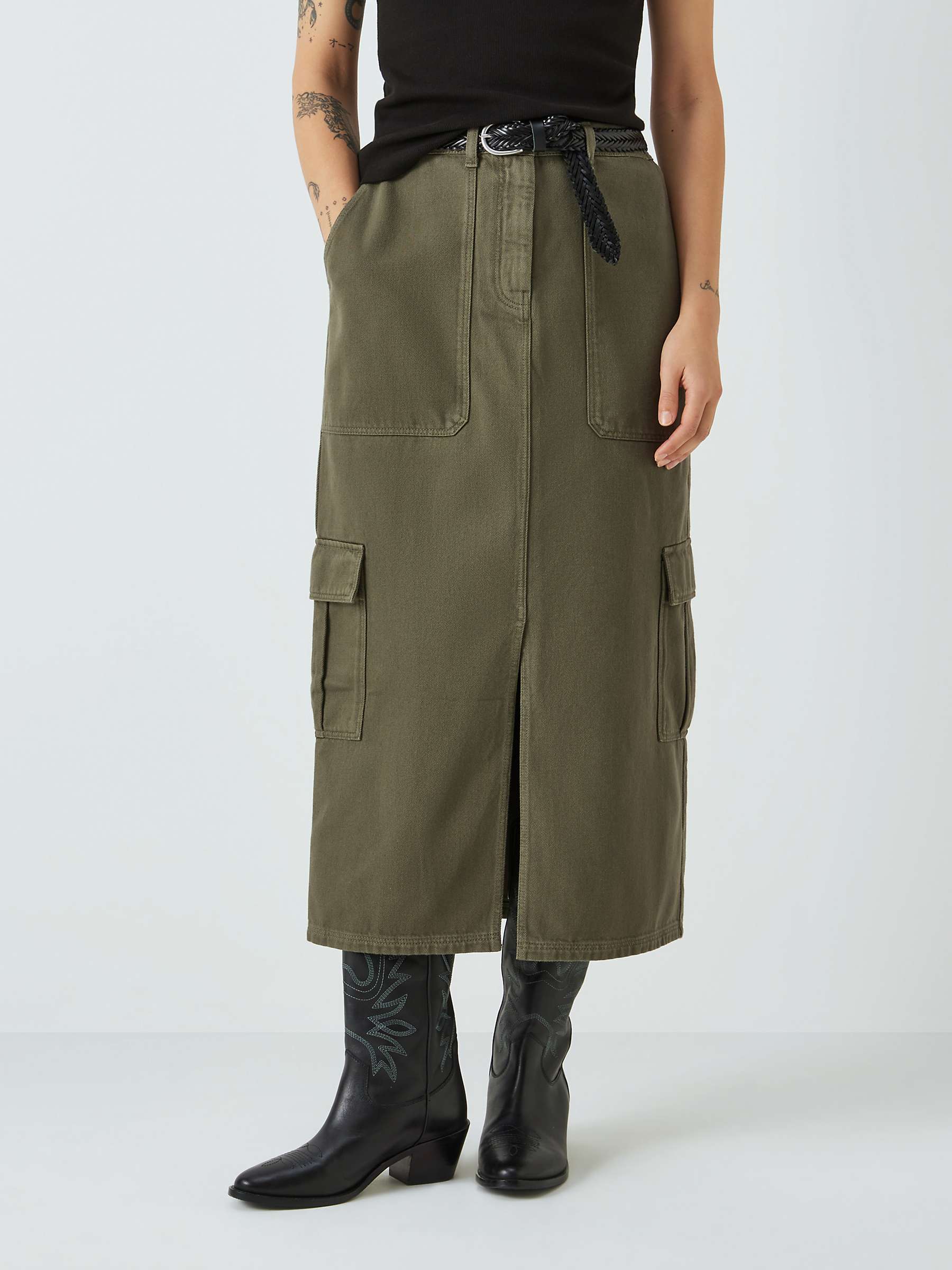 Buy AND/OR Uma Utility Skirt, Khaki Online at johnlewis.com